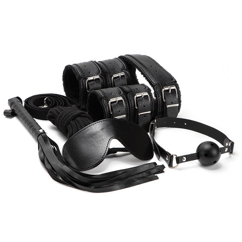 7 Piece Set Of Kits Sex Toys For Women Adults Games Bondage Handcuffs Sex Whip Mouth Gag 241226