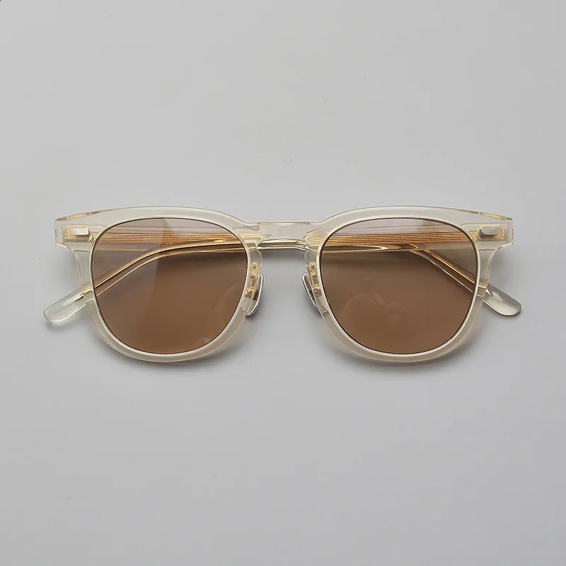 Japanese handmade acetate polarized sunglasses mens retro square sunglasses fashionable outdoor driving fishing sunglasses 241225