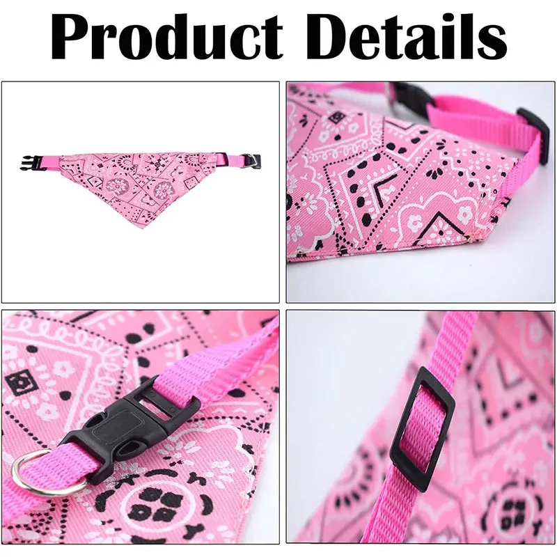 Dog Bandana Collar Detachable Dog Bandanas Scarf Collar Washable Dog Triangle Bibs Collars for Small Medium Dogs Cats