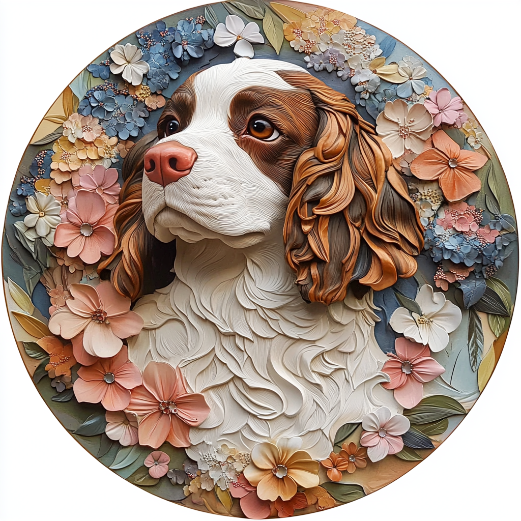 Customizable French Bulldog Aluminum Pet Ornament | Circular Decorative Painting | Unique Pet Souvenir Tombstone
