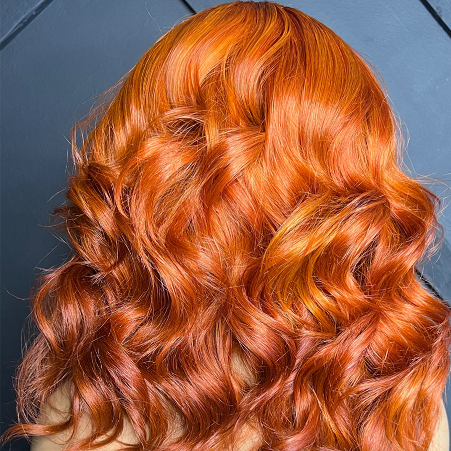 200Density Ginger Orange Color HD Transparent Body Wave Frontal Human Hair BOB Wig 13X4 Lace Front Wigs For Women