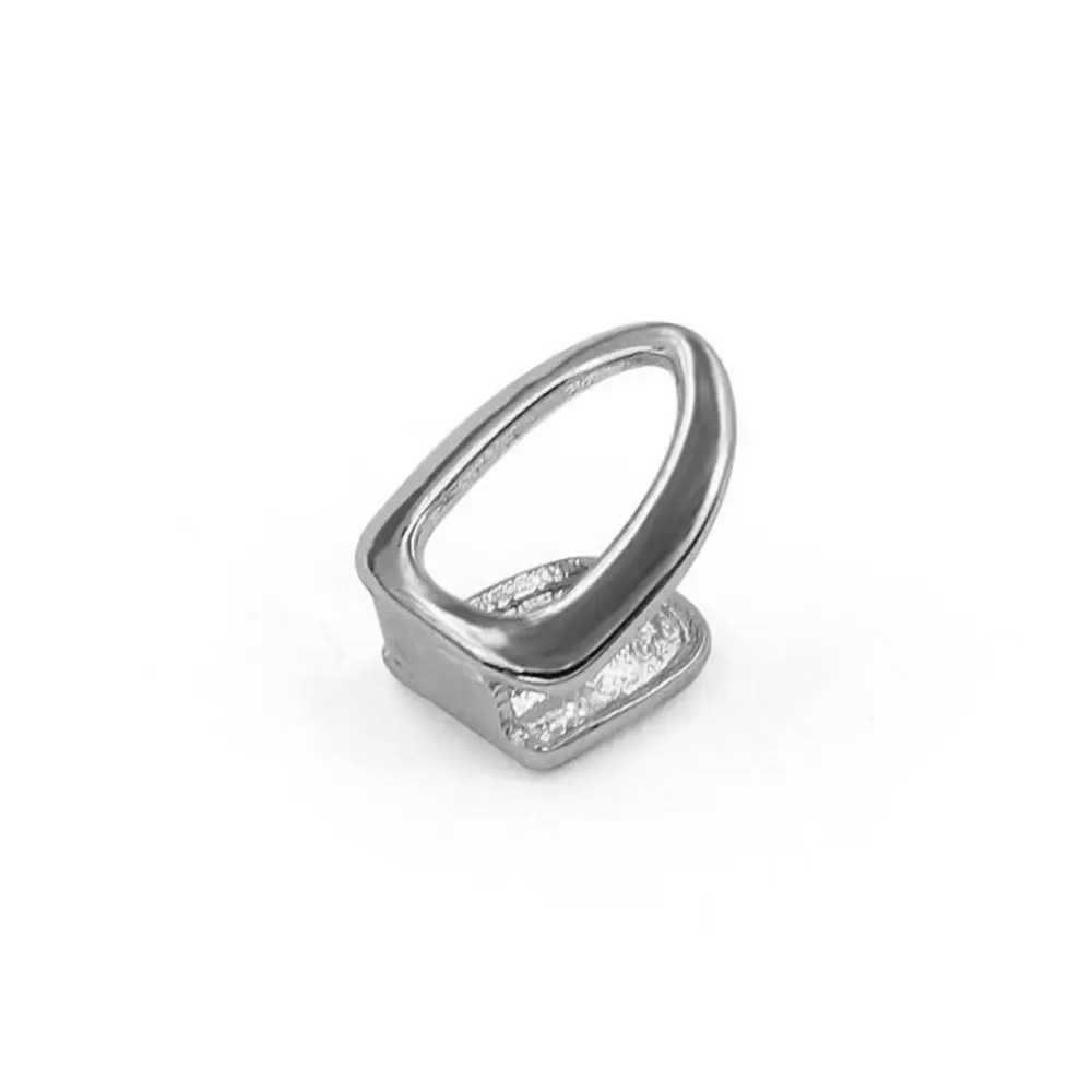 2Pcs New Personty Metal Hip Hop Rper Teeth Jewelry Single Shackle Teeth Hollow Out W241227