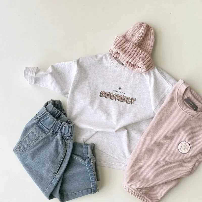 Korean Sle Spring Boys Jeans Girls Solid Casual Pants Unisex Fashion Loose All-match Denim Trousers for Kid Pocket Harem Pants W241227