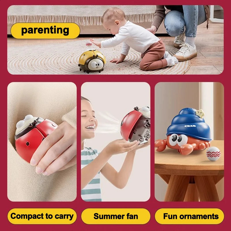 Ladybug Floating Ball Children Puzzle Toy Baby Early Education Focus Training Game Boys Girls 1-3 Year Old Crab Cute Animals Toy 241226
