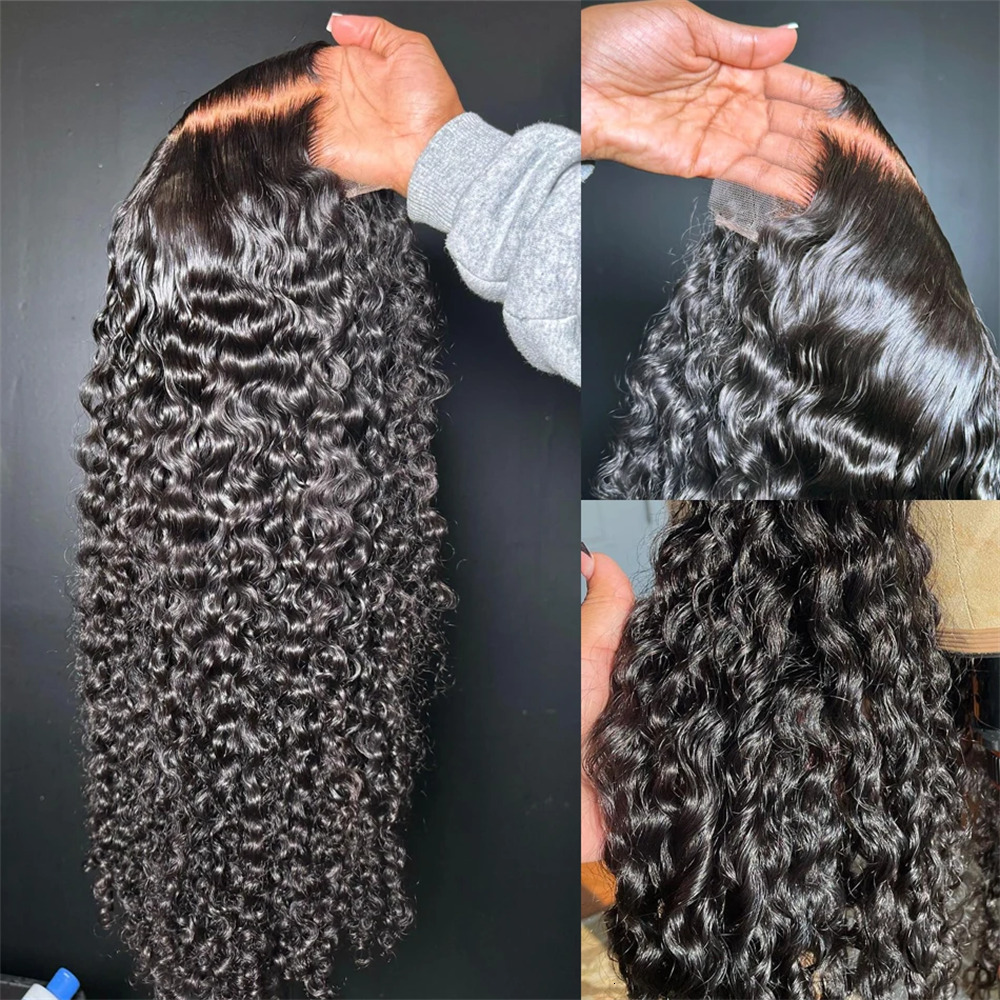 Eddfine 13X4/13X6 HD Transparent Front Human Wigs Preplucked Brazilian Deep Wave Lace Frontal Wig With Baby Hair