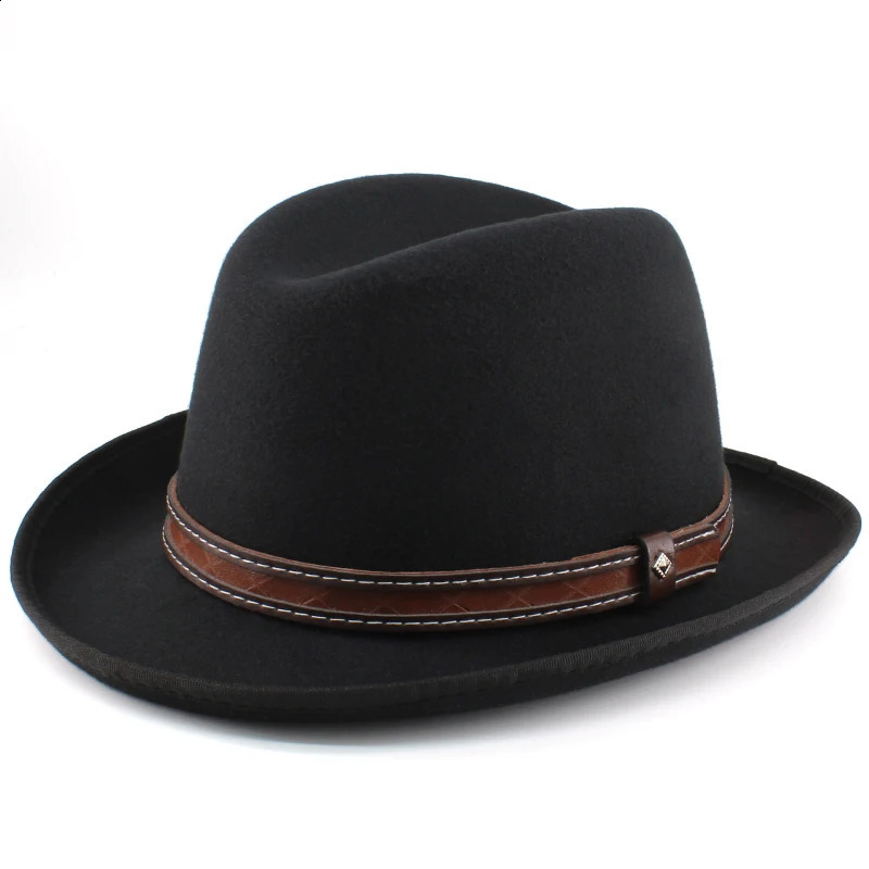Men Women Wool Blend Classical Retro Homburg Hats Party Fedora Caps Outdoor Trilby Sunhat Jazz Winter Warm Adjustable Size M-L 241226