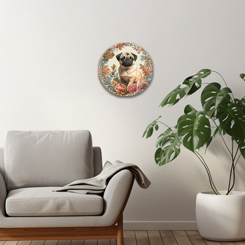 Customized Bichon Frise Pet Ornament Circular Aluminum Decorative Painting Unique Pet Souvenir Tombstone Ideal for Cats