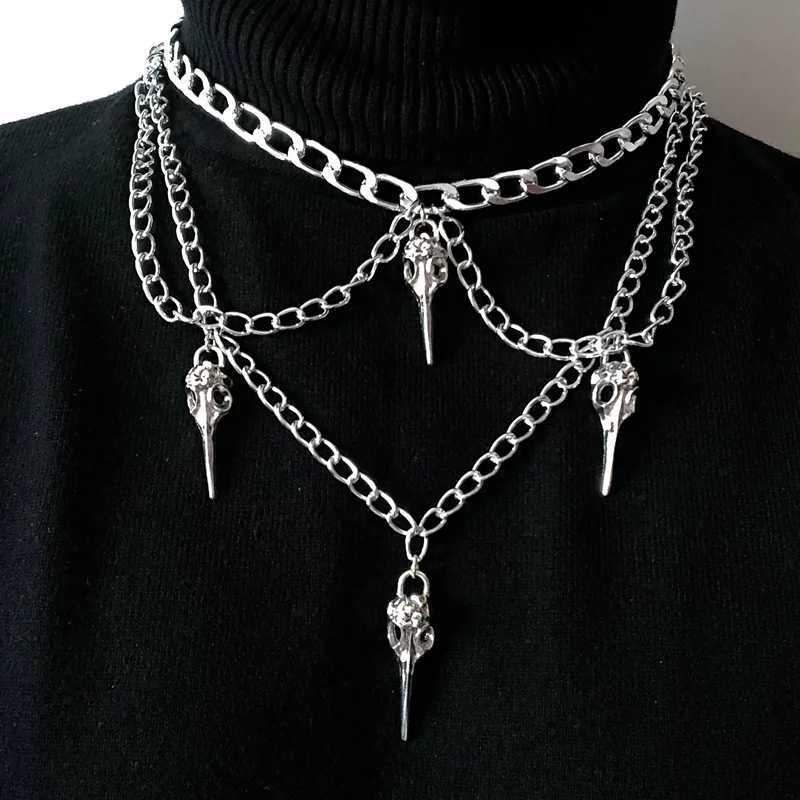 Goth Streetwear Necklaces Grunge Cross Pendants Women Men Neck Chain Indie Jewelry On The Neck 2021 E Girl Choker Aesthetic KpopXJ241227
