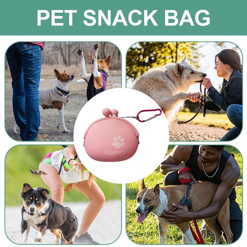 Silicone Dog Treat Pouch Dog Training Container Dog Treat Carrier Holder Puppy Treat Snack Bag Food Reward Storage Bag