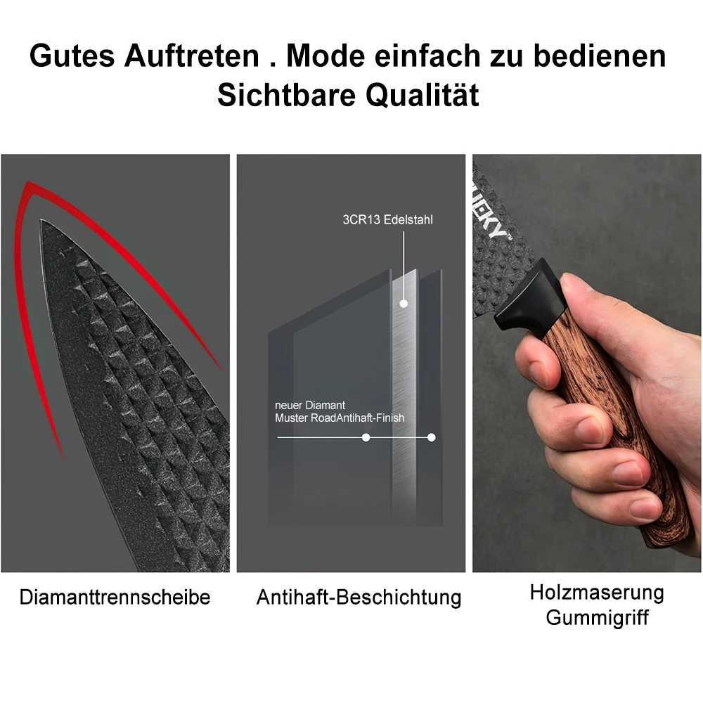 6-piece kitchen knife high carbon steel fruit knife practical ingredients Tato steak knife forged Boning knife kitchen tools kitchenware Y241227