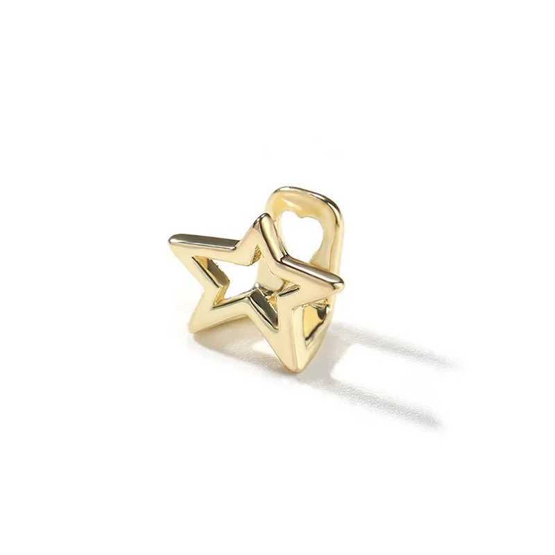 Hip hop punk hollow pentagonal Grilz gold silver teeth Cs for women and men jewelry Halloween W241227