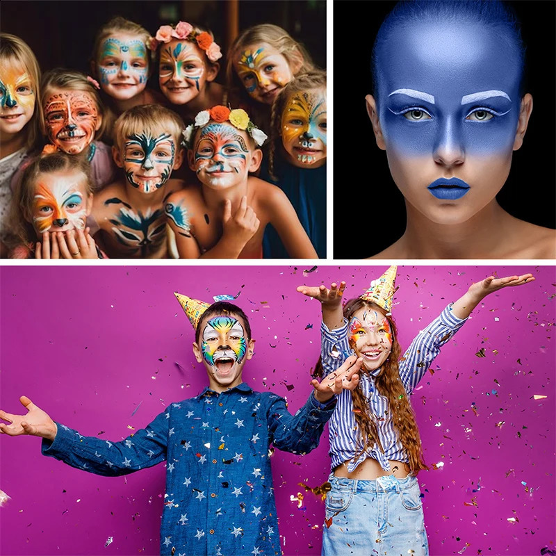 Bowitzki 30g Professional Face Paint Body Paint Water Based Face painting Makeup Safe for Kids and Adults Single Color 241224