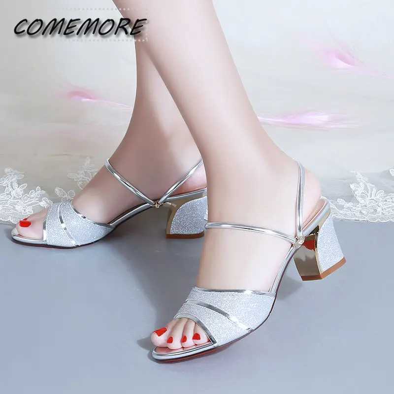 High Quality Fashion Womens Sandals Word High Heels Summer Fish Mouth Sexy Sandals Womens Shoes Gold Party Banquet Classic Sandals T241227