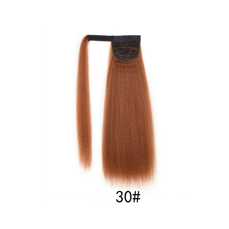 Hook And Loop Corn Perm Long Ponytail Yaki Smoky Perm Wig Ponytail Micro-volume Fluffy Explosive Ponytail Synthetic Hair