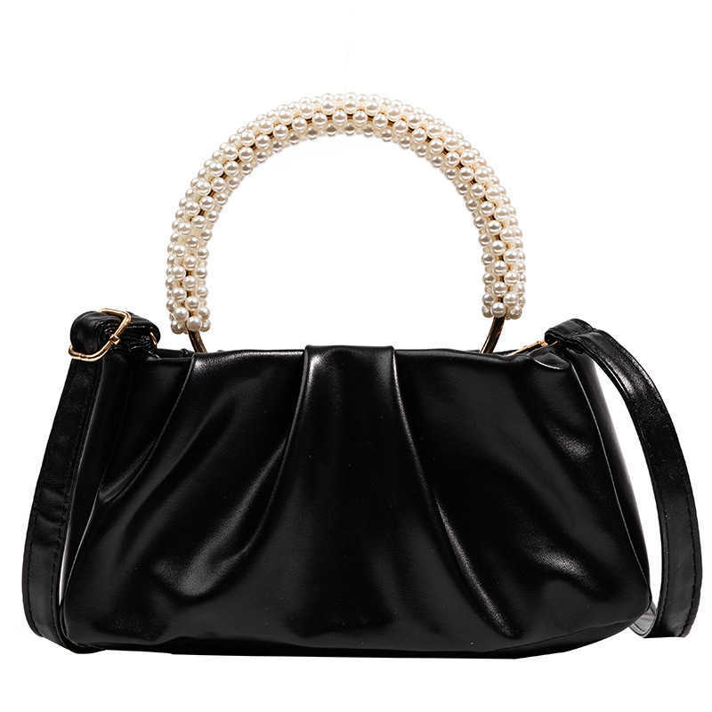 Solid women's bag 2022 summer new cloud bag fashion soft face portable bag simple foreign style single shoulder diagonal bag