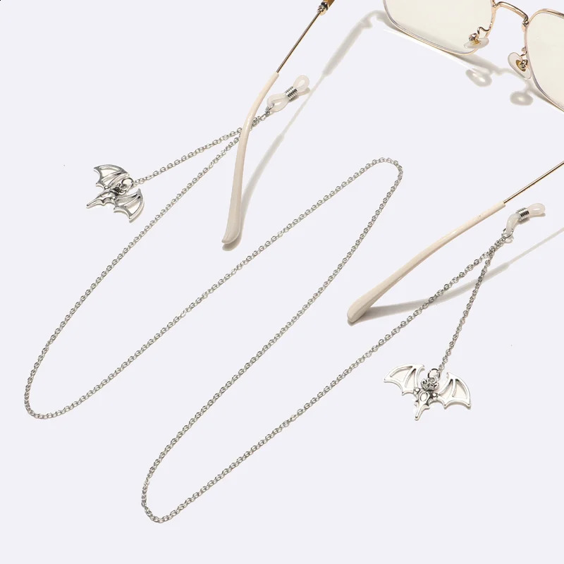 Funny Bat Woman Sunglasses Chain Fashion Silver Color Pendant Neck Chains Anti Falling Glasses Eyeglasses Cord Alloy Necklace 241226