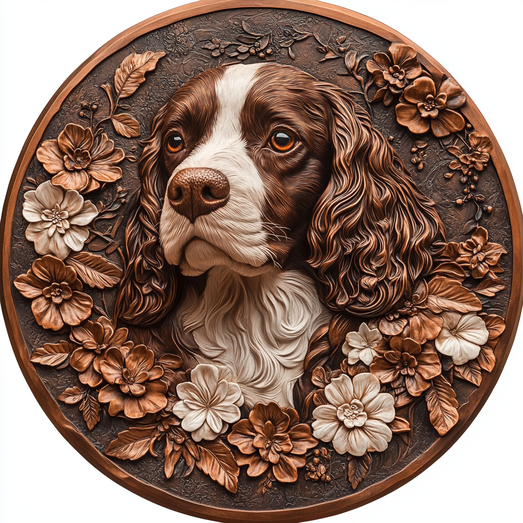 Customizable French Bulldog Aluminum Pet Ornament | Circular Decorative Painting | Unique Pet Souvenir Tombstone