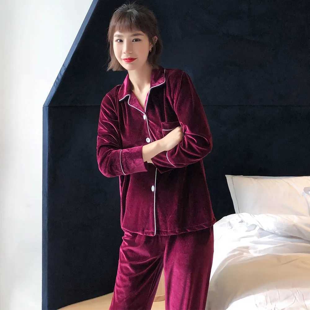 Plus Size 3XL 4XL 5XL Velour Men Pajamas Set Autumn Winter Couple Sleepwear Trouser Suits Loose Velvet 2 PCS Shirt Pant HomewearXJ241227
