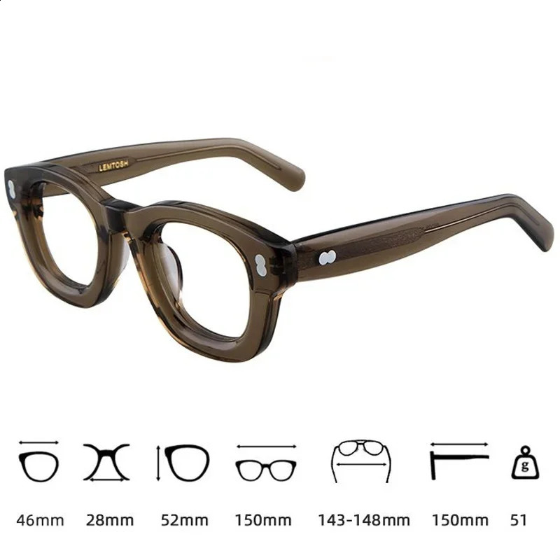 Retro frames Mens high quality round acetate optical glasses for myopia reading womens prescription glasses 241227