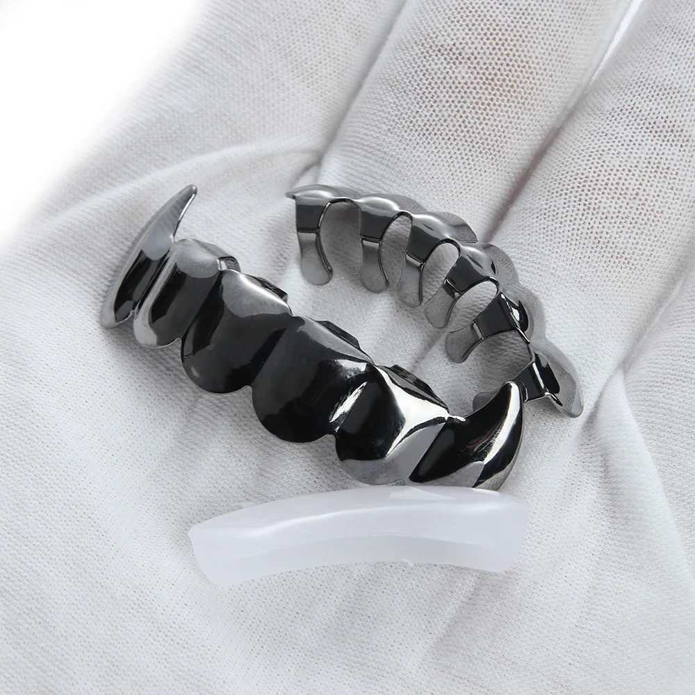 Fashion Gold Color Sliver Color Mold Kit Hip Hop Tooth C Top Bottom Grill Teeth Vampire Cosplay Mouth Decoration Bo Jewelry W241227