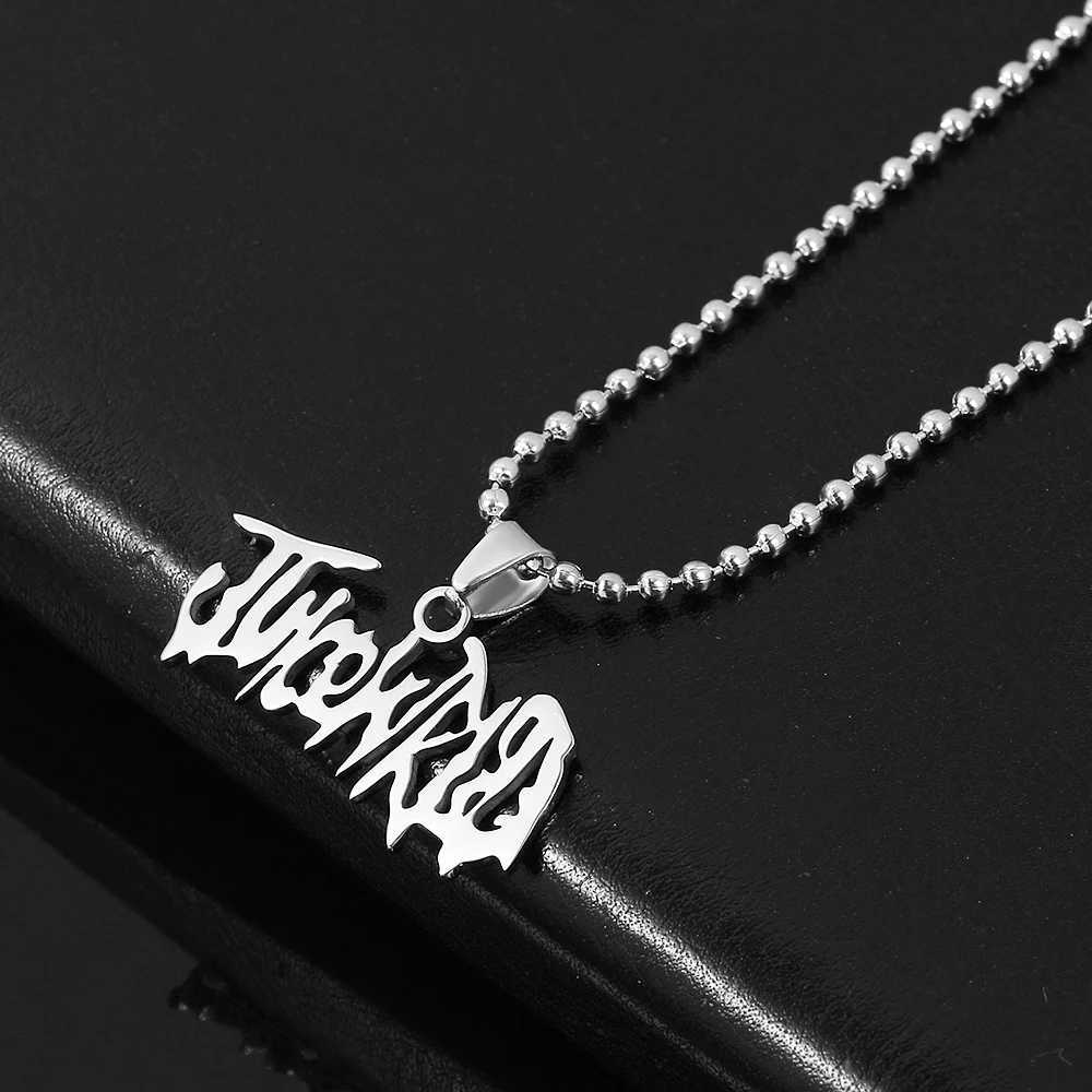 Punk Art Design Letter JUWrld Necklace Hip Hop Rper Beads Chain Stainl Steel Pendant Necklaces Jewelry AccoriesXJ241227