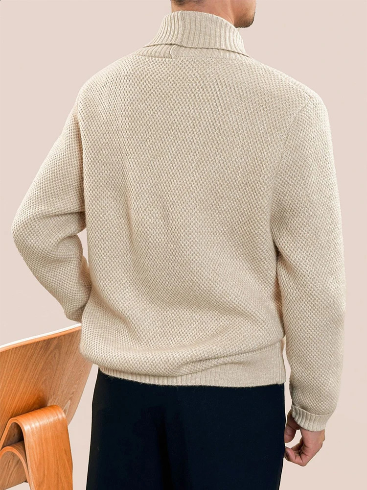 Trendy Double-breasted Sweater Cardigans Men 2025 Spring Vintage Lapel Knitted Jackets Mens Clothes Casual Knitting Sweatercoats 241224