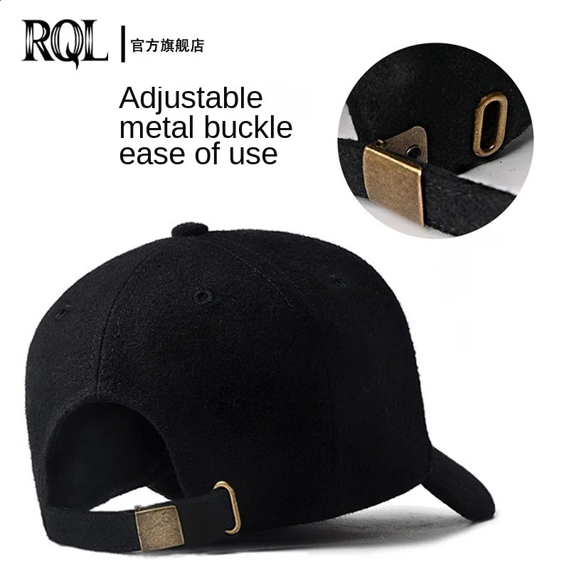 Mens Winter Wool Hat Thick Warm High Dome Baseball Cap Large Size Trucker Cap Adjustable Embroidered Fashion Sport Hat 241226