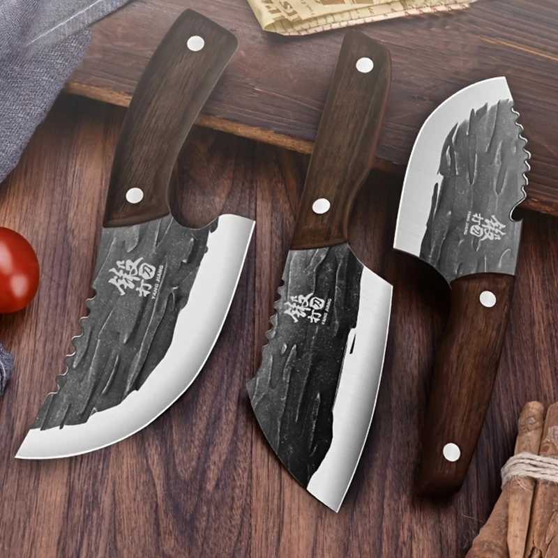 Forged Kitchen Cleaver Chef Knife Slicing Boning Peeling But Knife Meat Vegetable Cutting Paring Tools Y241227