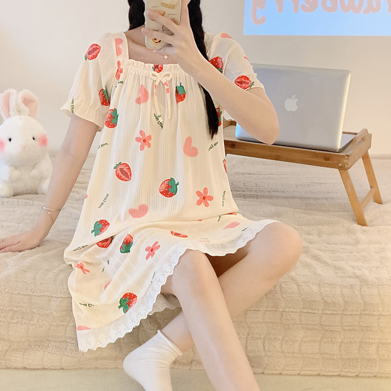 B600-Cross-border foreign trade European and American large size ladies pajamas summer sexy loose printed suspenders nightdress dress wholesale