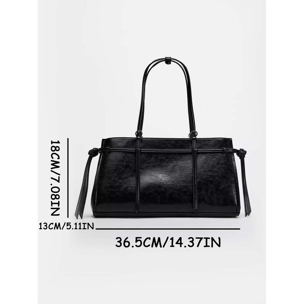 Women's Bags Handbag Large Black Leather Tote Bag Top Handle Women's Handbag Woven Design Shoulder Bags For Women Commuting Shopper Purses