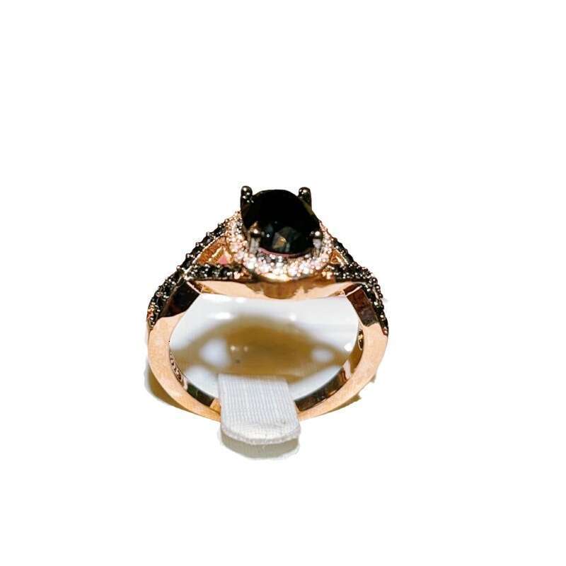 Platform best-selling handmade jewelry zirconium gold-plated black diamond ring