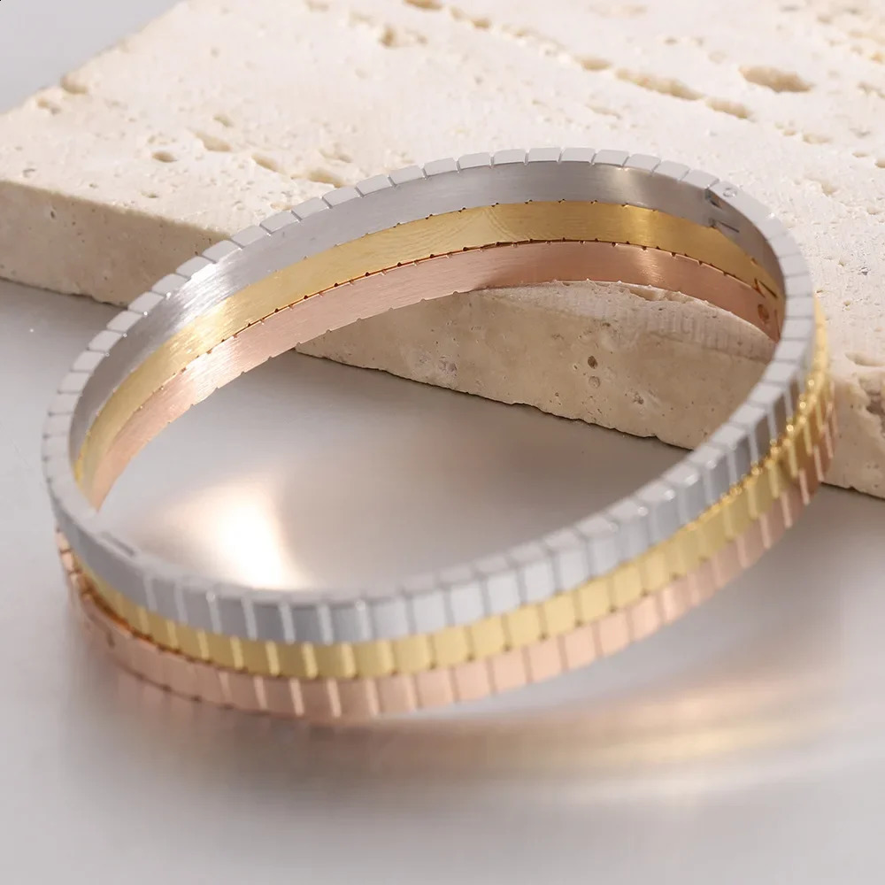 Fashion Jewelry 4MM Square Round Personalized Simple Stainless Steel Steel 304 Bracelet 241227