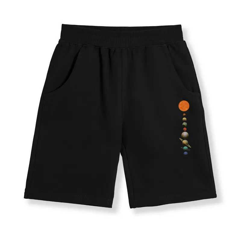 Boys New Summer Trousers Solar System Design Sports Shorts Children Loose Cotton Short Pants 3-14Y Unisex Clothes W241227