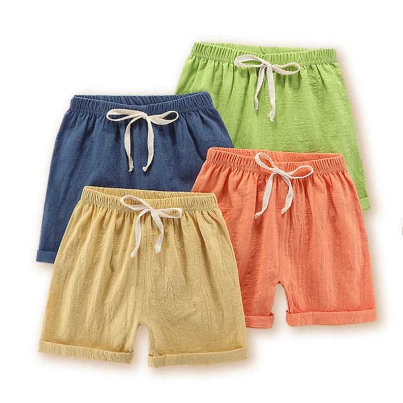 Cotton and Linen Boys Summer Shorts Childrens Clothing Koren Kids Girls Clothes Teenager Summer Beach Short Pants Kids Clothing W241227