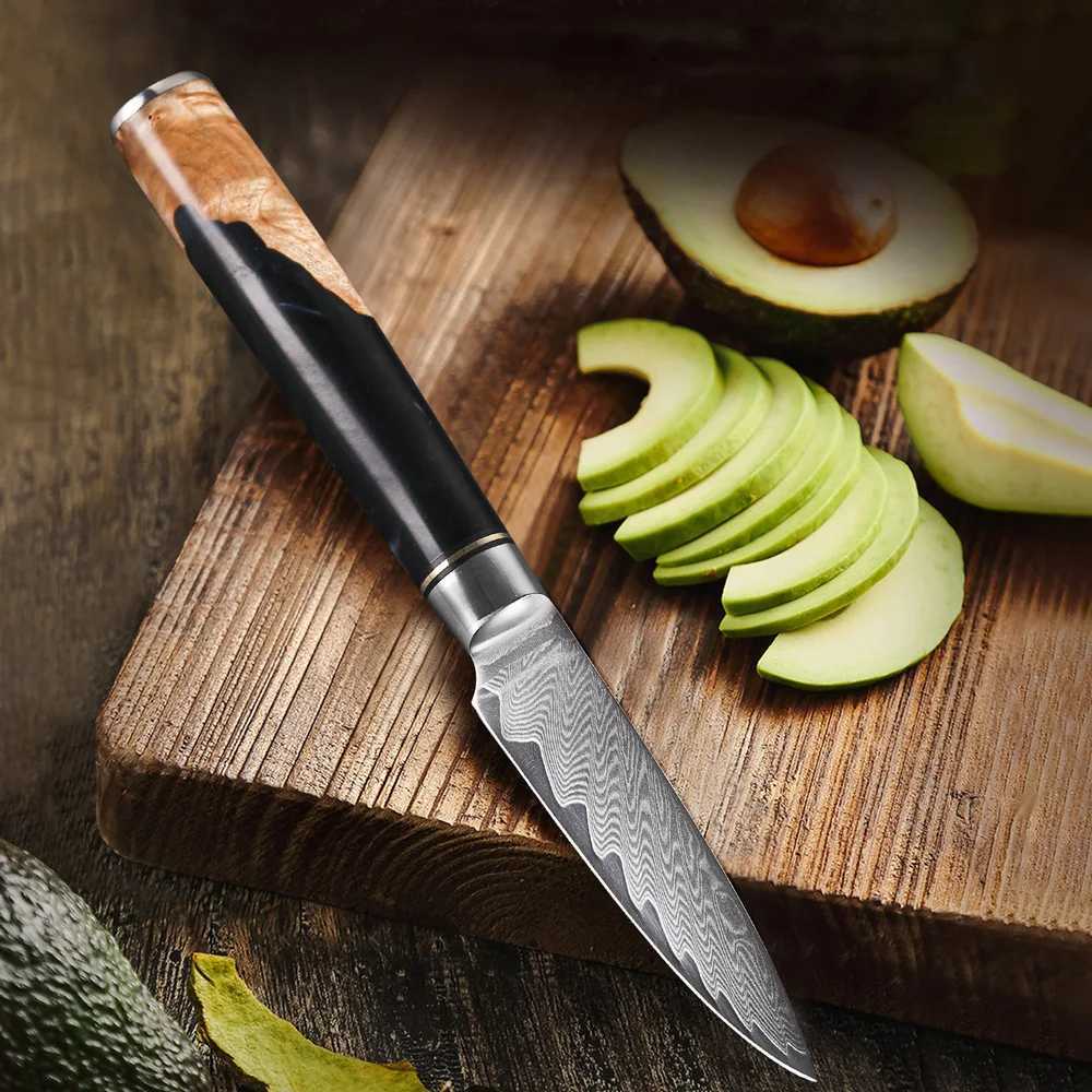 TURWHO 3.5 Paring Knife 67 Layers Japanese Damascus Steel Professional Kitchen Knife Chef Practical Peeling Fruit Knife Cooking Tool Y241227