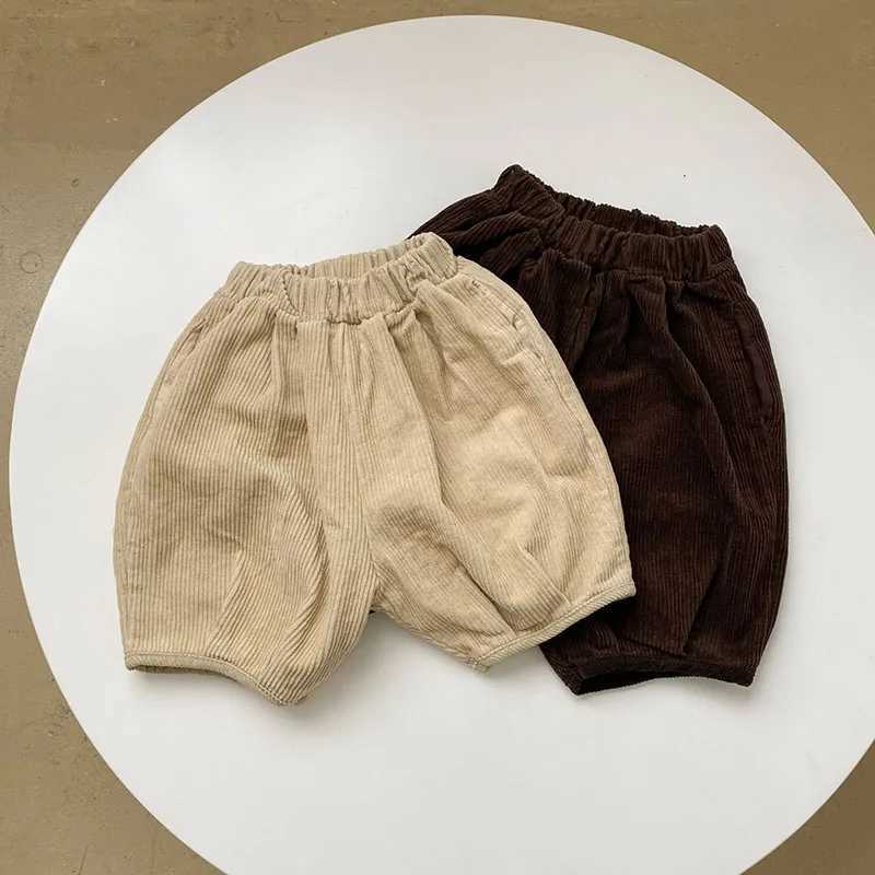 Knee Length Girls Boys Corduroy Pants Fashion Kids Trousers W241227