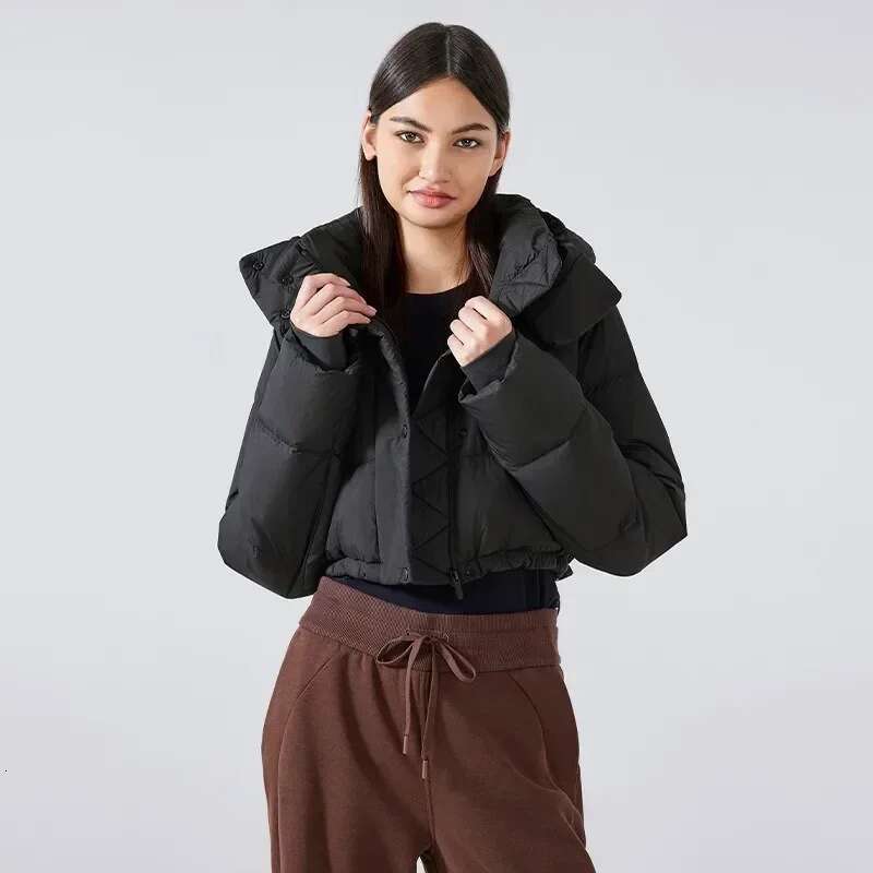 Women Crop Wunder Puff Down Women's Detachable Hooded All-match Jacket Windproof Waterproof Sport Top