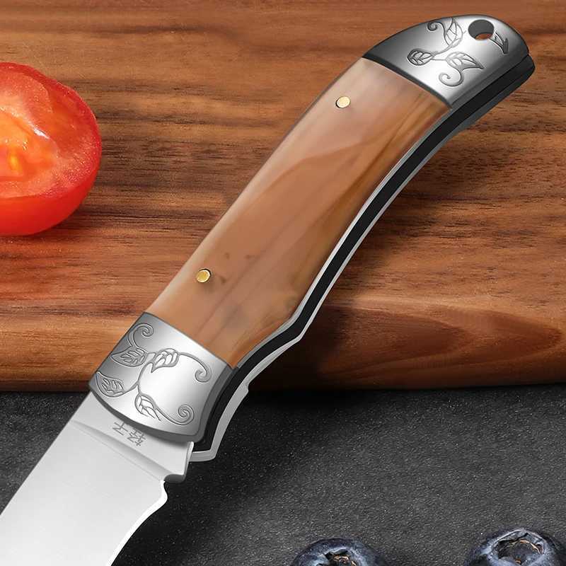 Sharp fruit knives acrylic handle folding knives high-quality household cutting knives kitchen knives kitchen utensils Y241227
