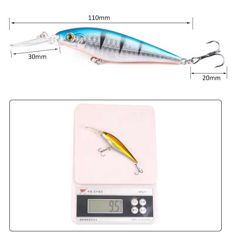11cm long tongue artificial minow fishing lures plastic fish bait for fresh water