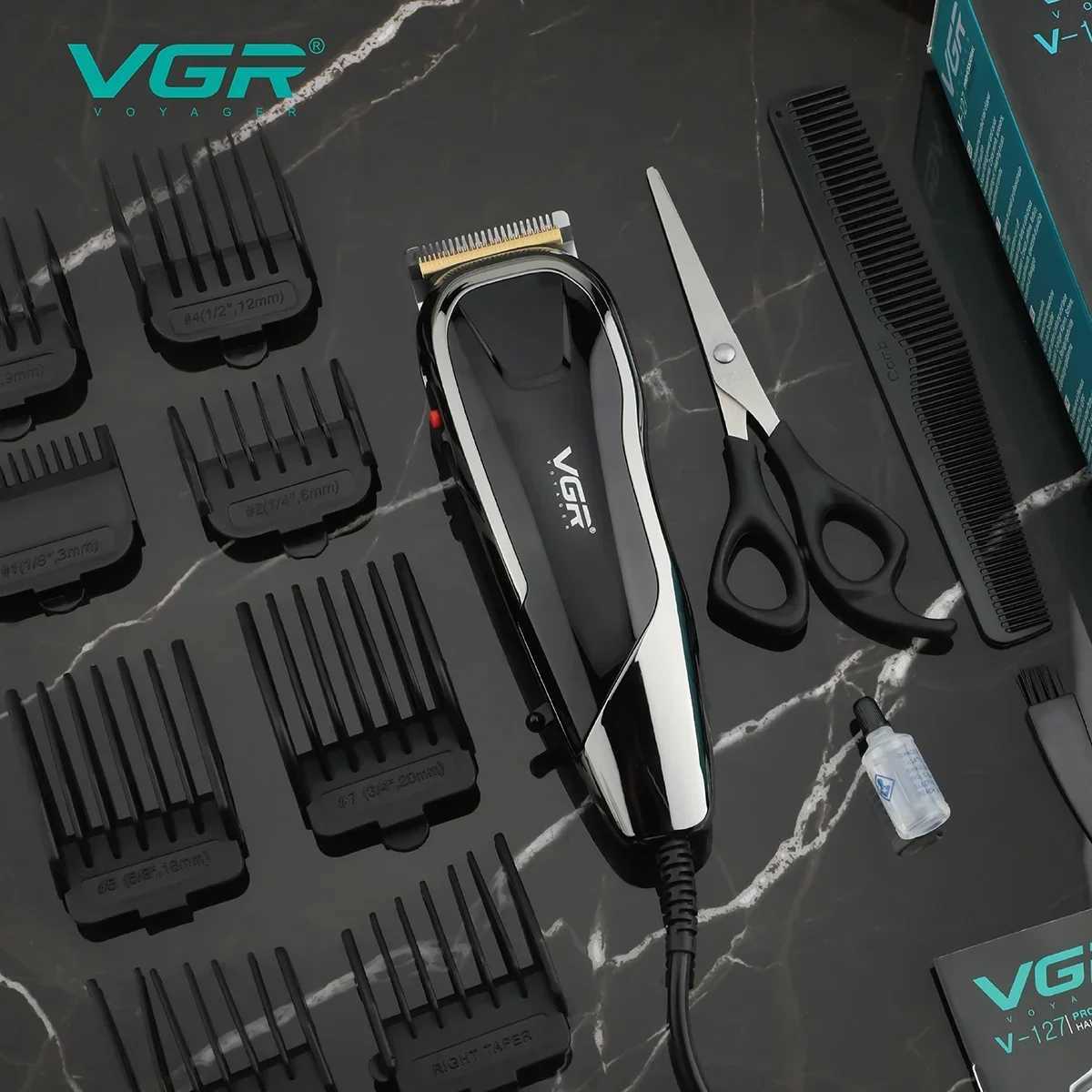 VGR Hair Clipper Professional Hair Cutting Machine Adjustable Barber Electric Hair Trimmer Wired Haircut Clipper for Men V-127 W241227