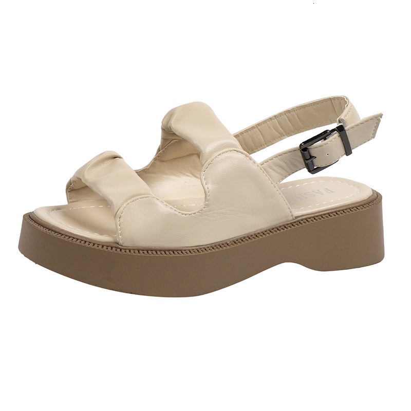 New Pleated Ddmywed One Line Sandals With Thick Soles Big Toe Buckle Beach Women S Chinese Brand Shoes F Ddmysaturn