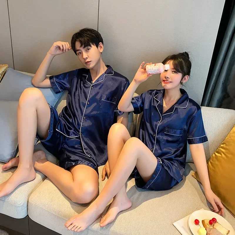 Luxury Pajama Suit Satin Silk Pyjamas Sets Couple Sleepwear Casual Family Pijama Lover Night Suit Men Women Plus Size Pj SetXJ241227