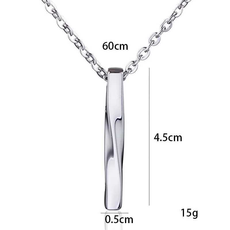 Black Rectangle Pendant Necklace Men Tren Gothic Stainl Steel Chain Women Necklace Fashion Jewelry GiftXJ241227