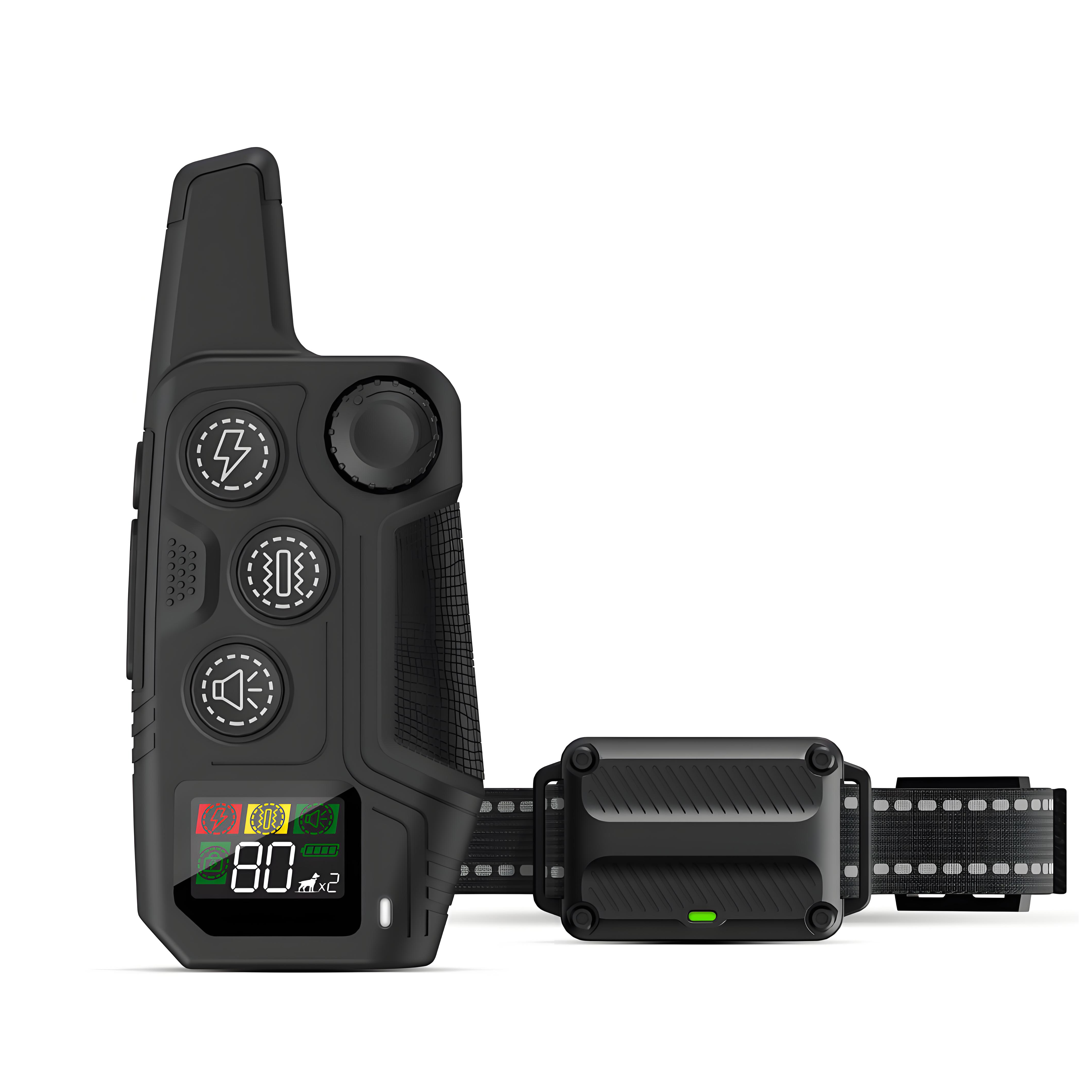 Portable Dog Training Collar, Sound, Vibration, Shock, Color LCD, USB Charging, Waterproof Bark Stopper Collar