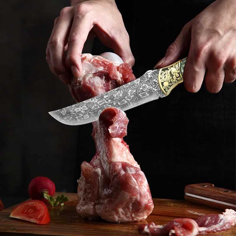 Stainless steel kitchen knife chefs knife cutter utility knife barbecue steak knife Y241227