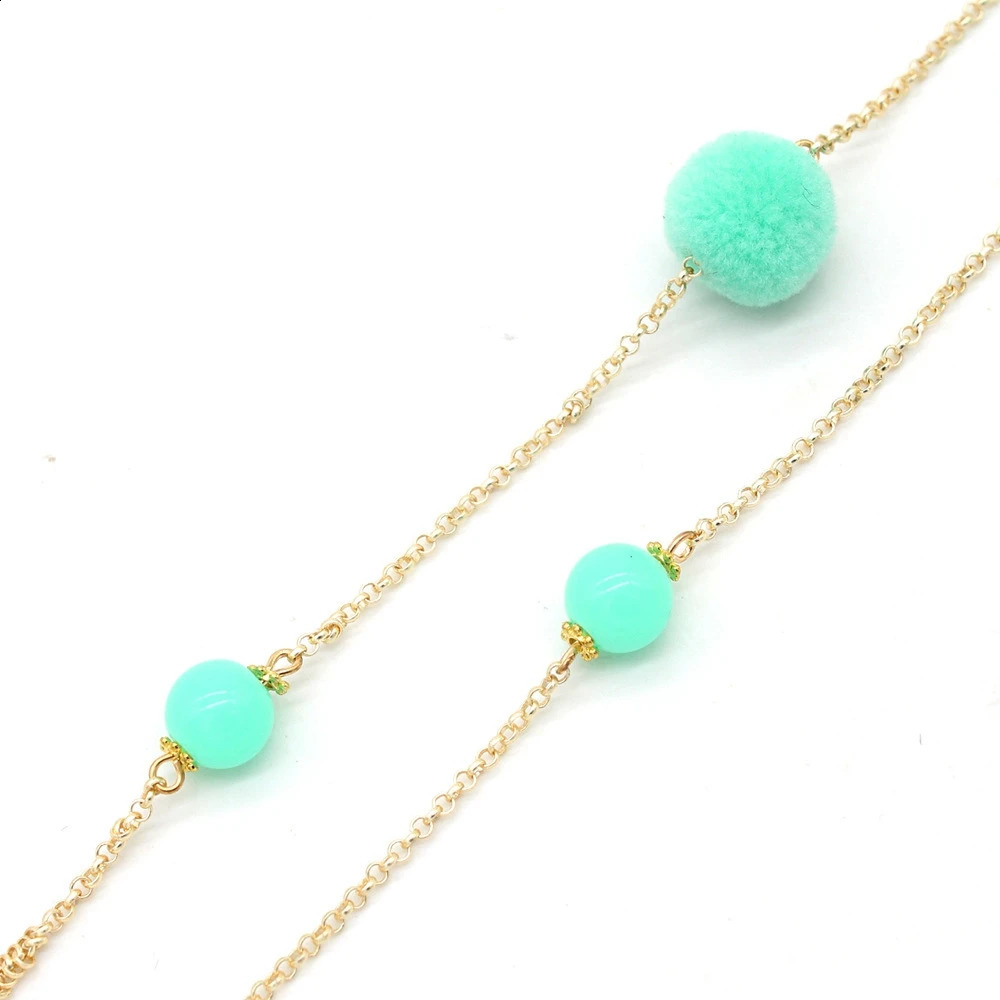 10pc/lot Fashion Pompon Metal Sunglasses Chain Neck Cord Holder Eyeglass Lanyard wholesale 241226