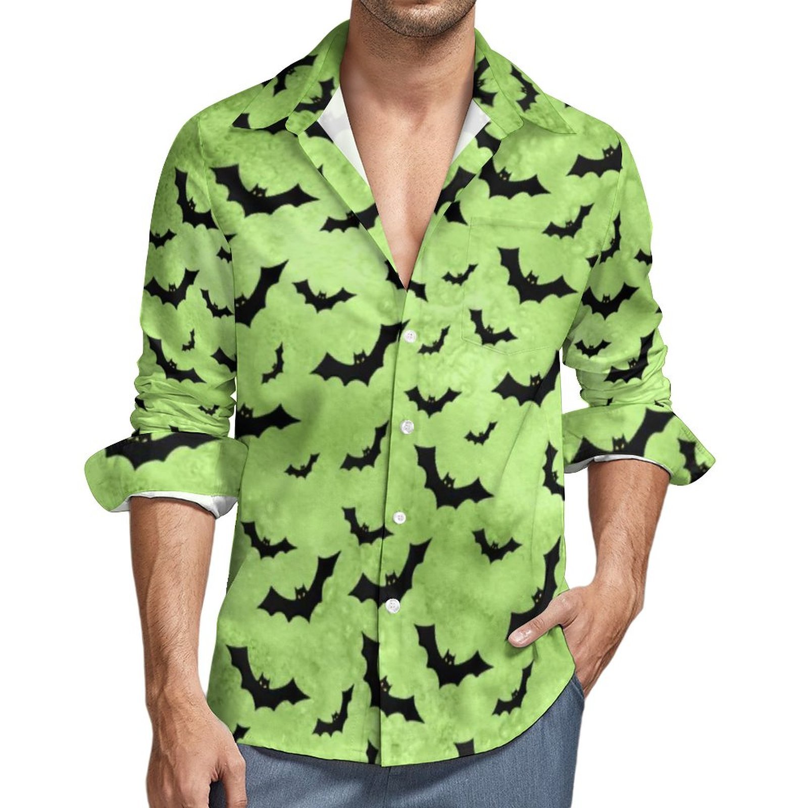 Men's Casual Shirts Banana Print Shirt Men Funny Fruit Autumn Aesthetic Custom Blouses Long Sleeve Loose Oversize Clothing Idea