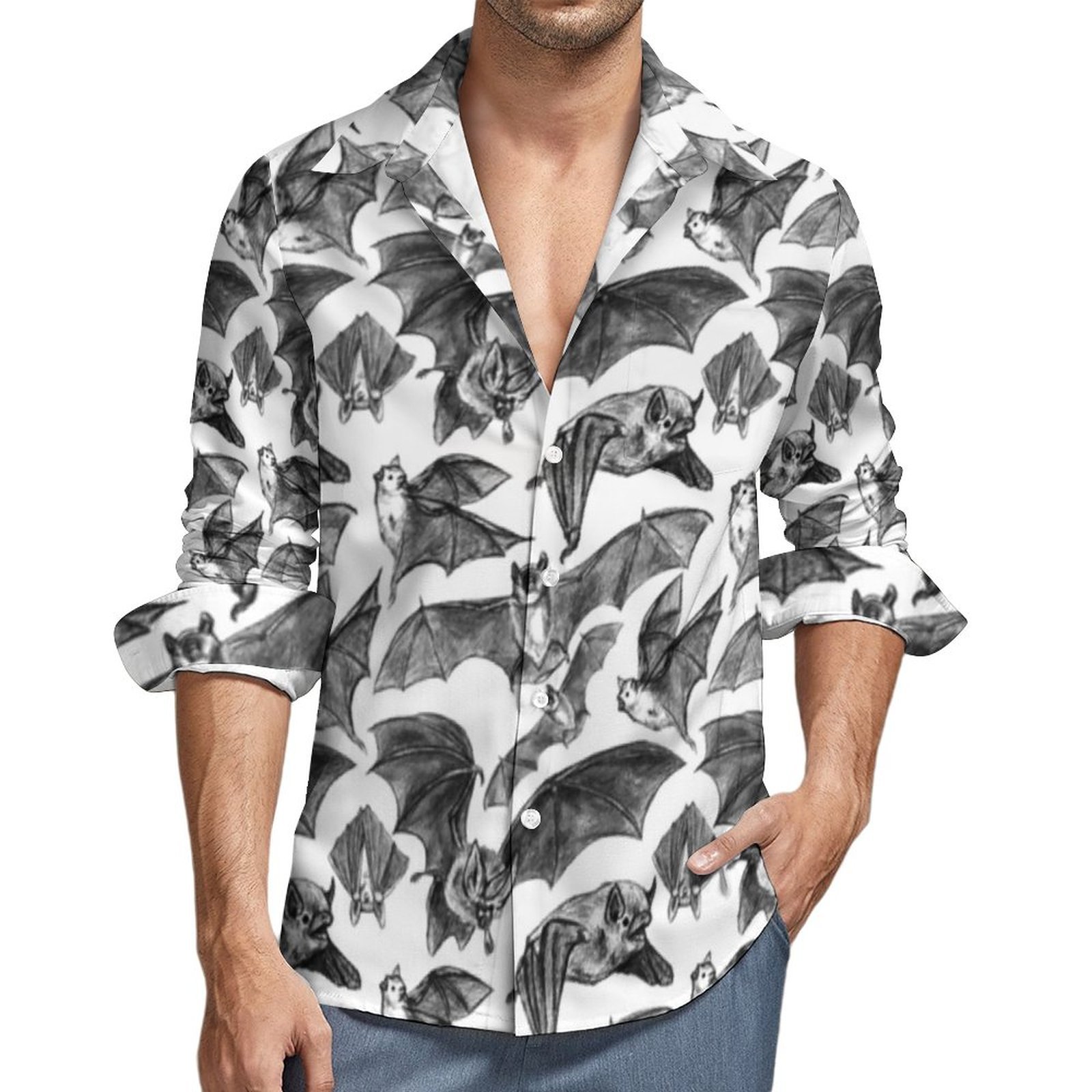 Men's Casual Shirts Banana Print Shirt Men Funny Fruit Autumn Aesthetic Custom Blouses Long Sleeve Loose Oversize Clothing Idea