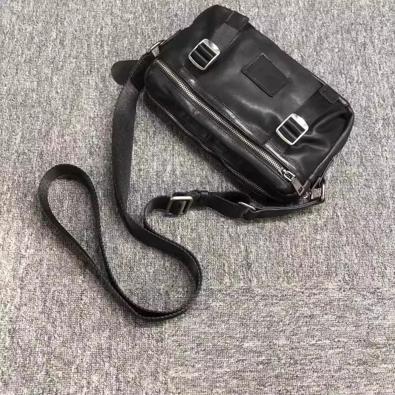 New bags of the season, Korean version, street versatile, top layer cowhide, unisex single shoulder messenger bag, pure leather bag