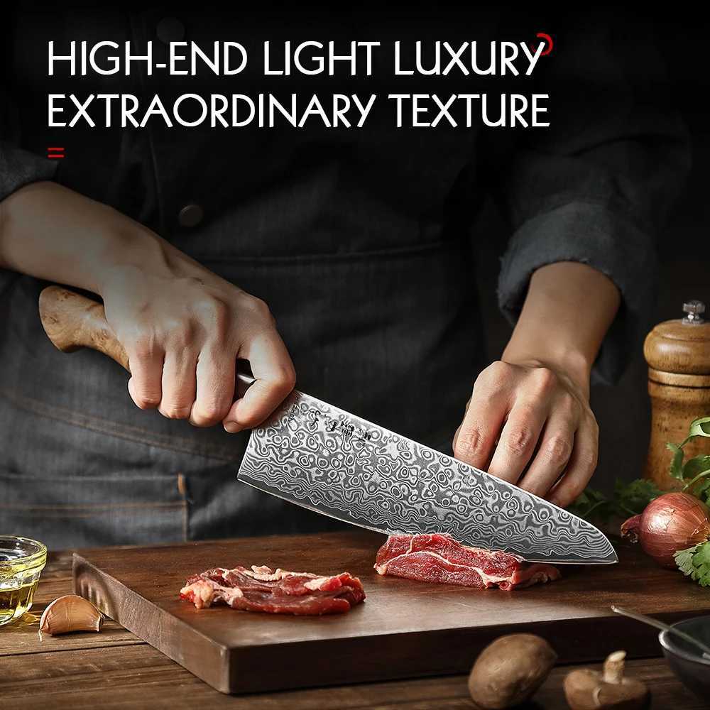 Hebei 8.3 Chef Knife 67 Layer Damascus Steel 65 Angle Cooking Tool Core Blade Kitchen Knife Accessories Y241227